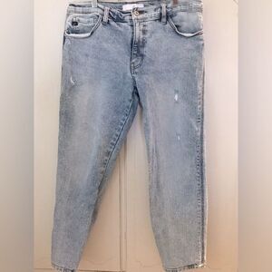KanCan Stone Wash Stretch Denim Distressed  Jeans Side Seam Detail Size 13/30